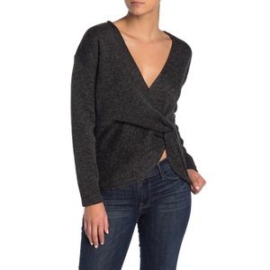 Rachel Rachel Roy Leigha Twist Front Top Medium Gray Long Sleeve